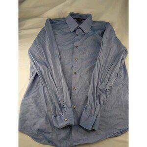 Mens Apt9 Blue Button Up Shirt Size XL Pin Stripped